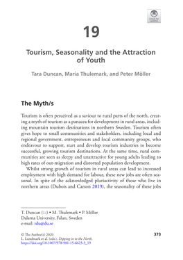 Tourism, Seasonality and the Attraction of Youth