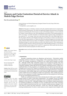 Memory and Cache Contention Denial-Of-Service Attack in Mobile Edge Devices