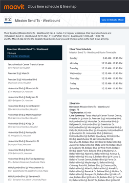 2 Bus Time Schedule & Line Route