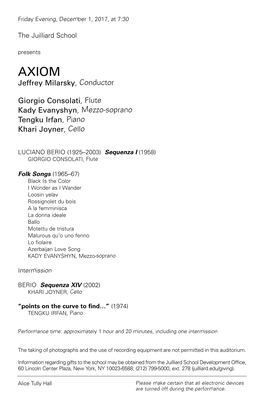 Jeffrey Milarsky, Conductor Giorgio Consolati, Flute Kady Evanyshyn