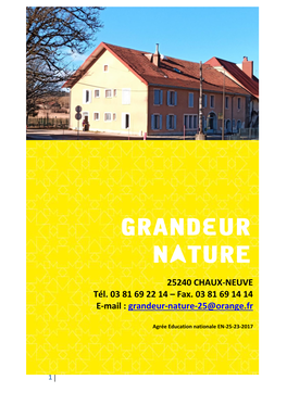 25240 CHAUX-NEUVE Tél. 03 81 69 22 14 – Fax