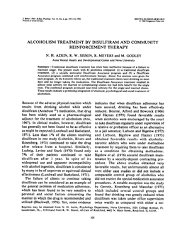 Alcoholism Treatment by Disulfiram and Community Reinforcement Therapy