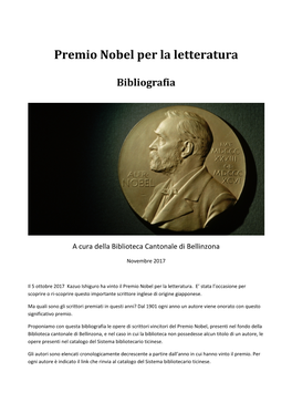 Premio Nobel Per La Letteratura