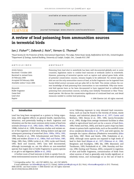 A Review of Lead Poisoning from Ammunition Sources in Terrestrial Birds