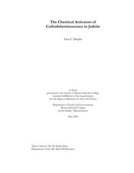 The Chemical Activators of Cathodoluminescence in Jadeite