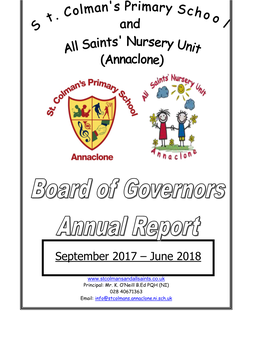 St Colmans and All Saints Annaclone Board of Governors Report 2017 18