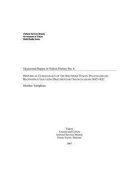 Historical-Climatology-Of-The-Southern Yukon.Pdf