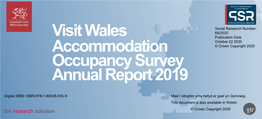 Wales Tourism Accommodation Occupancy Survey, 2019