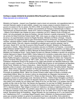 10:12:00 Conheça a Equipe Ministerial Da Presidenta Dilma Rousseff Para O Segundo Mandato