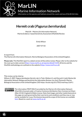 Pagurus Bernhardus)