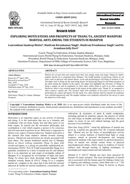 Research Article EXPLORING MOTIVATIONS and PROSPECTS