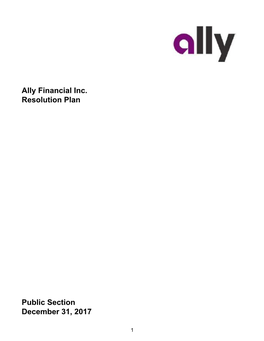 Ally Financial Inc., Resolution Plan, 2017