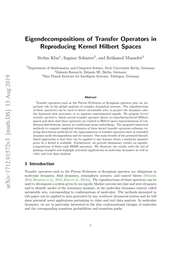 Eigendecompositions of Transfer Operators in Reproducing Kernel Hilbert Spaces