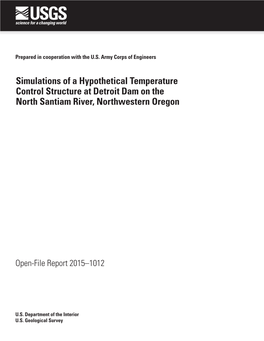 Simulations of a Hypothetical Temperature Control Structure at Detroit Dam on the North Santiam River, Northwestern Oregon