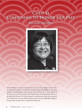 Chen Yi Composing to Honor Her Past Michael Murphy