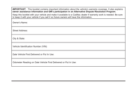 2009 Cadillac Xlr Warranty.Pdf