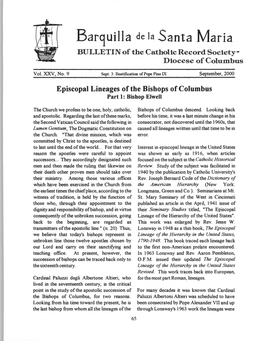 Barquilla De La Santa Maria BULLETIN of the Catholic Record Society­ Diocese of Columbus