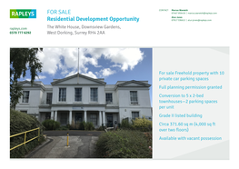 FOR SALE Residential Development Opportunity