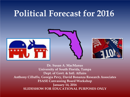 Political Forecast for 2016