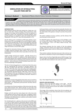 Physics ABSTRACT SIMULATION of INTERACTING GALAXY PAIR ARP