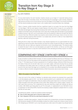 Transition from Key Stage 3 to Key Stage 4