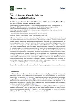 Crucial Role of Vitamin D in the Musculoskeletal System