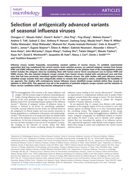 Selection of Antigenically Advanced Variants of Seasonal Influenza Viruses