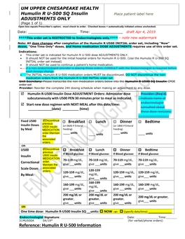 Reference: Humulin R U-500 Information