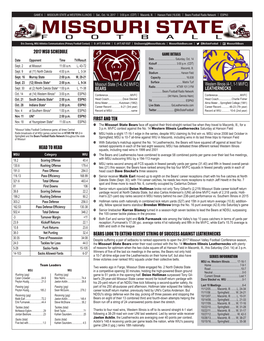 MISSOURI STATE at WESTERN ILLINOIS | Sat., Oct