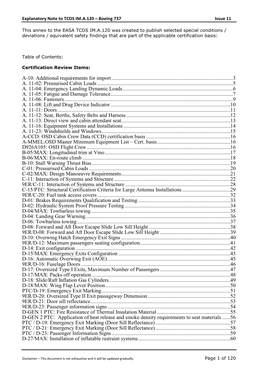 Explanatory Note to TCDS IM.A.120 – Boeing 737 Issue 11