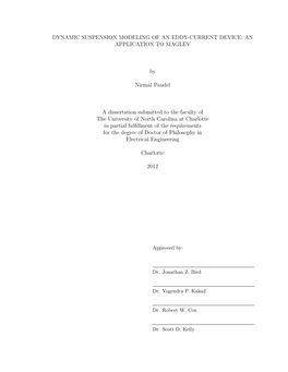 Dynamic Suspension Modeling of an Eddy-Current Device: an Application to Maglev