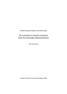 Re-Uniting Climate Change and Sustainable Development