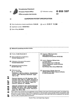 Method for Producing Strontium Nitrate