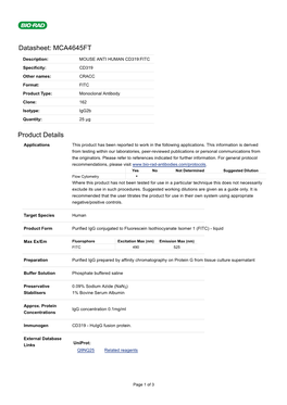 Datasheet: MCA4645FT Product Details