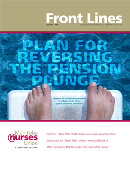 Front Lines Is Published by the Manitoba Nurses’ Union (MNU)