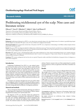 Proliferating Trichilemmal Cyst of the Scalp: Nine Cases and Literature Review