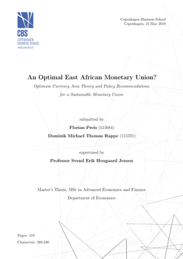 An Optimal East African Monetary Union? Optimum Currency Area Theory and Policy Recommendations for a Sustainable Monetary Union