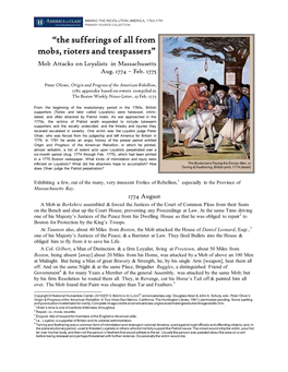 Peter Oliver, Origin and Progress of the American Rebellion, 1781; Appendix Based on Events Compiled in the Boston Weekly News-Letter, 23 Feb