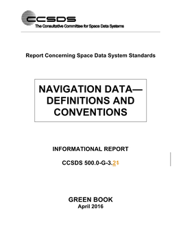 Navigation Data— Definitions and Conventions