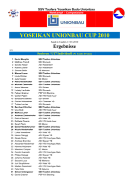 Ergebnisse Yoseikan Unionbau Cup 2010