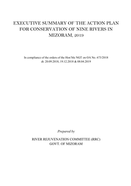 2. Executive Summary of Revised Action Plan for 9 Rivers in Mizoram