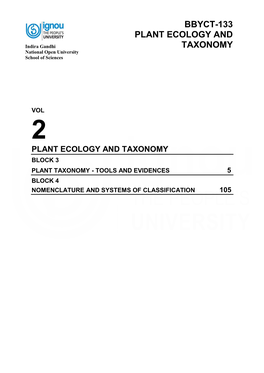 Bbyct-133 Plant Ecology and Taxonomy