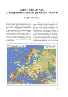 UKRAINE in EUROPE (Geographical Location and Geopolitical Situation)