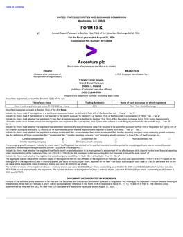 FORM10-K Accenture