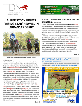 'Rising Star' Heavies in Arkansas Derby