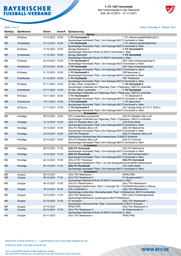 1. FC 1927 Hochstadt Alle Vereinsspiele in Der Übersicht Zeit: 06.10.2021 - 21.11.2021
