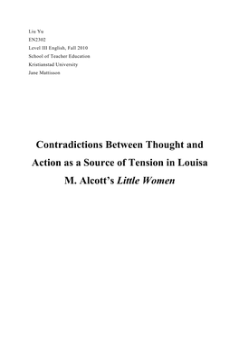 Contradictions Between Thought and Action As a Source of Tension in Louisa M