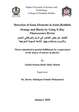 Detection of Some Elements in Sand (Reddish Orange and Black) By