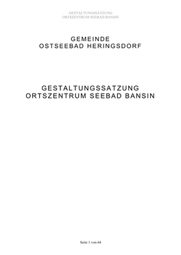 Gestaltungssatzung Ortszentrum Seebad Bansin