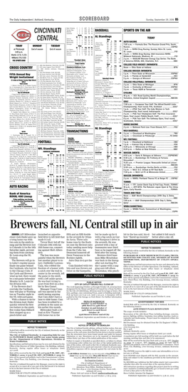 Brewers Fall, NL Central Still up in Air